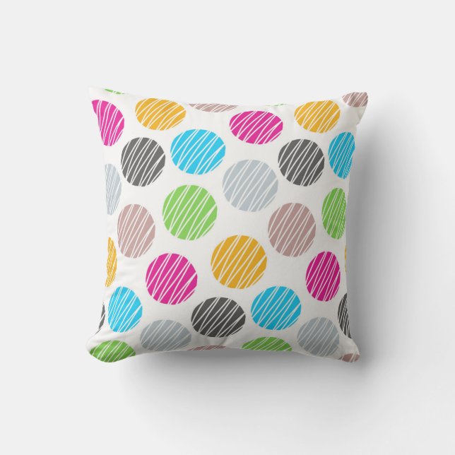 Colorful Dots Throw Pillow (Front)