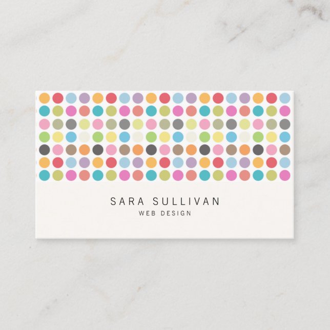 Colorful Dots Web Design Business Card (Front)