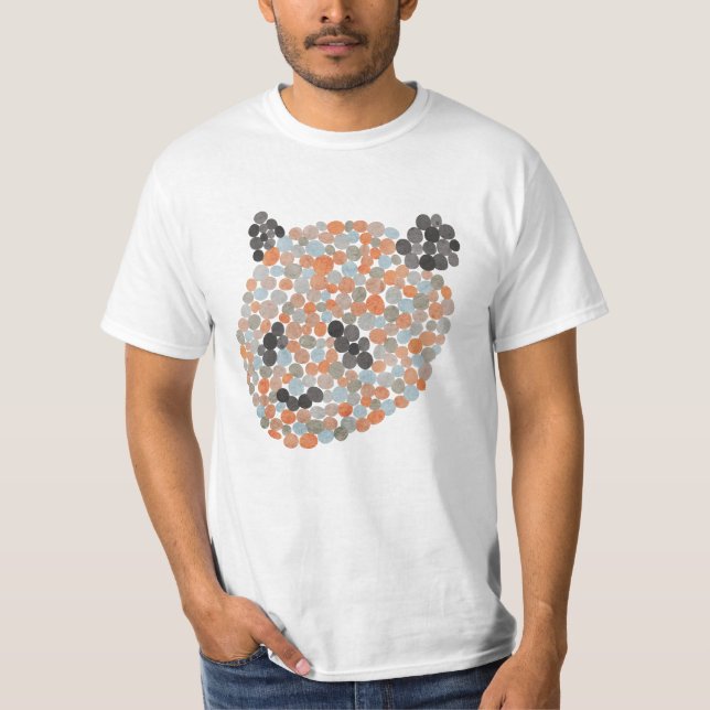 Colorful Dotted Panda Bear T-Shirt (Front)
