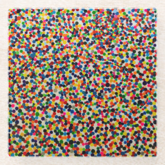 Colorful dotty art coaster