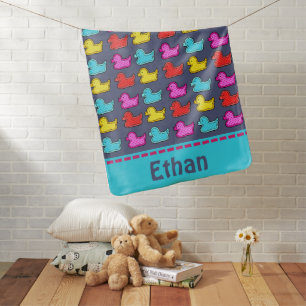 Colorful Dotty Duck Pattern Personalised  Baby Blanket