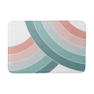 Colorful double arches in retro style bath mat