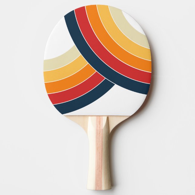 Colorful double arches in retro style ping pong paddle (Front)
