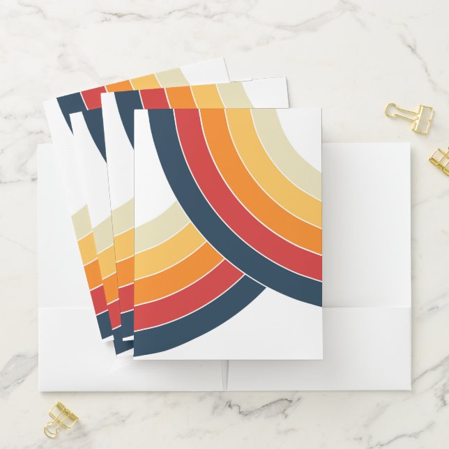 Colorful double arches in retro style pocket folder (In Situ)