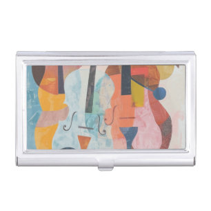 Colorful Double Bass Abstract Business Card Case