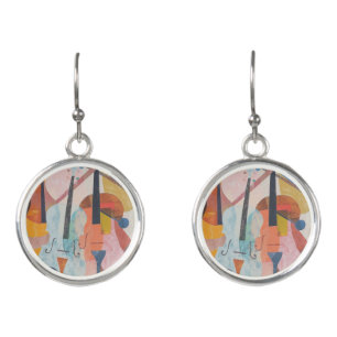 Colorful Double Bass Abstract Earrings