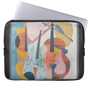 Colorful Double Bass Abstract Laptop Sleeve