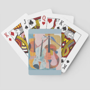 Colorful Double Bass Abstract Poker Cards