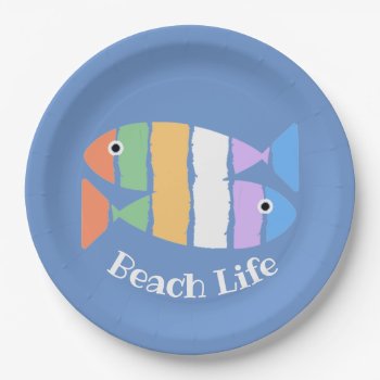 Colorful Double Fish Design Paper Plate by SjasisDesignSpace at Zazzle