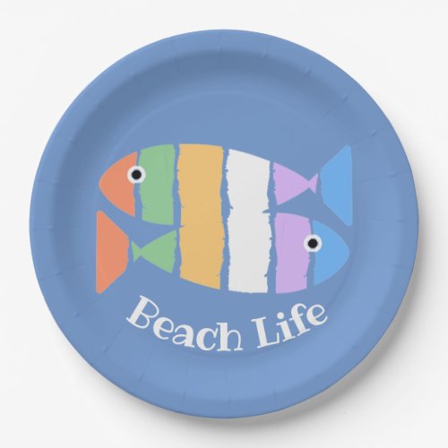 Colorful Double Fish Design Paper Plate