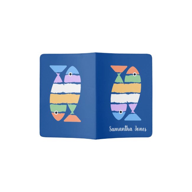 Colorful Double Fish Design Passport Holder