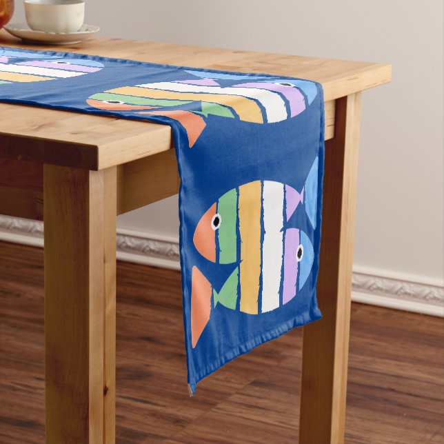 Colorful Double Fish Design Table Runner (In Situ)