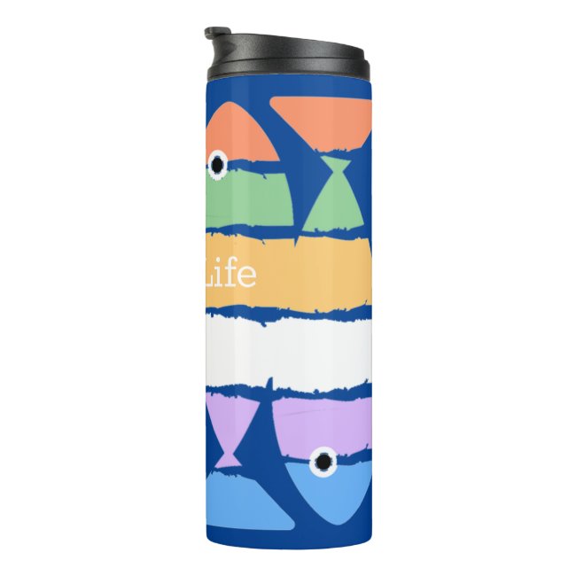 Colorful Double Fish Design Thermal Tumbler