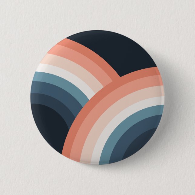 Colorful double retro style rainbow button (Front)