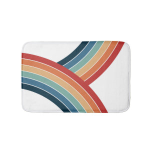 Colorful double retro style rainbow decoration bath mat