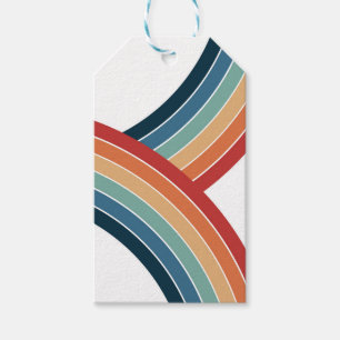 Colorful double retro style rainbow decoration gift tags