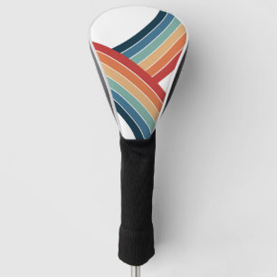 Colorful double retro style rainbow decoration golf head cover