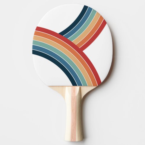 Colorful double retro style rainbow decoration ping pong paddle