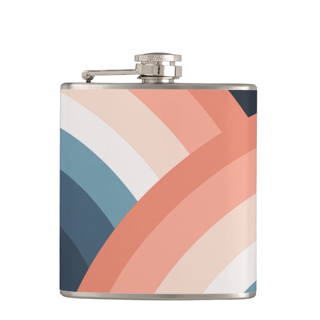 Colorful double retro style rainbow flask (Front)