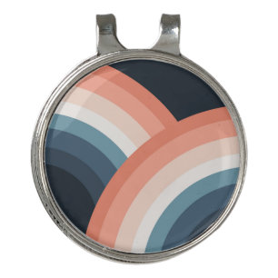 Colorful double retro style rainbow golf hat clip