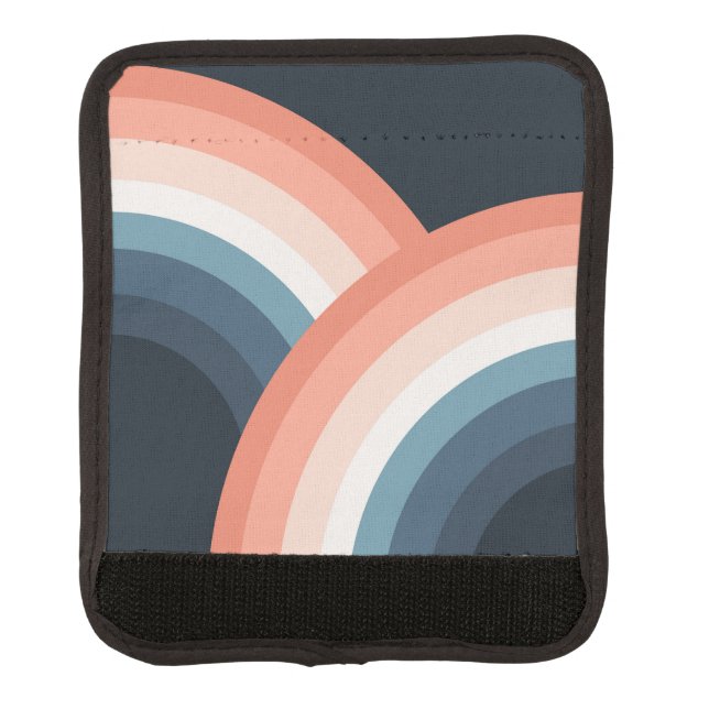 Colorful double retro style rainbow luggage handle wrap (Front)
