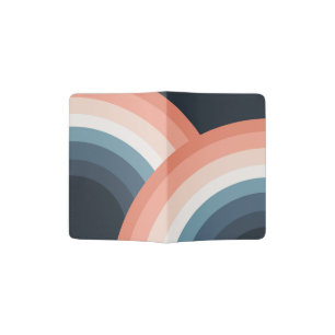 Colorful double retro style rainbow passport holder