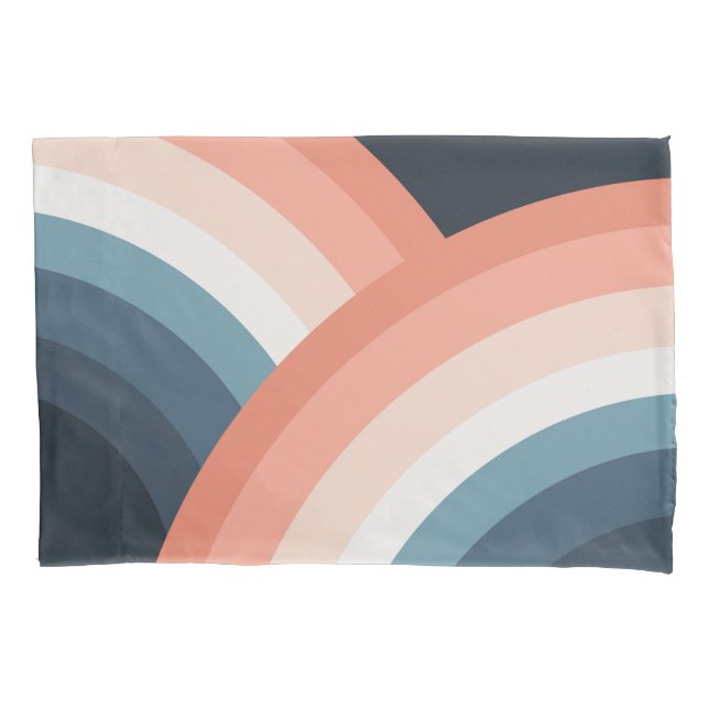 Colorful double retro style rainbow pillow case (Front)