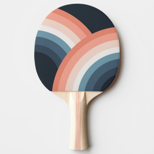 Colorful double retro style rainbow ping pong paddle