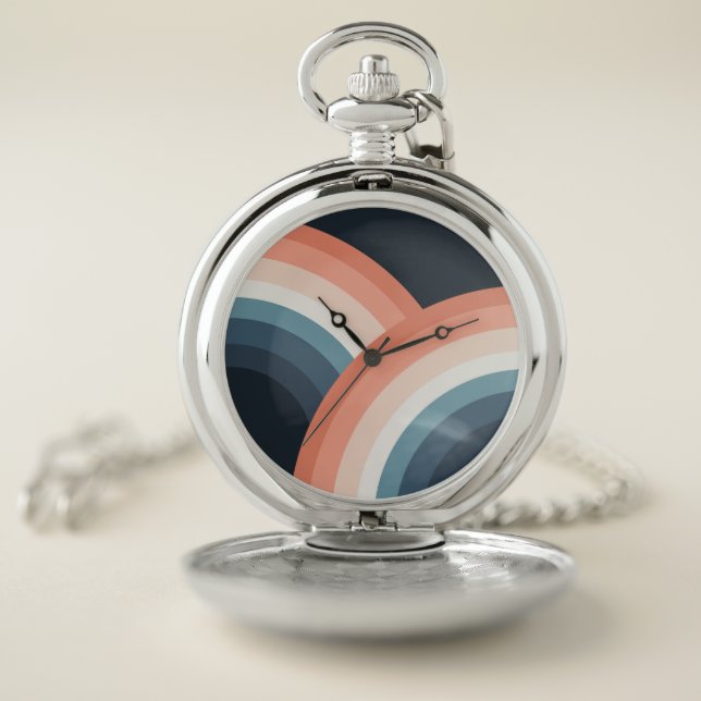 Colorful double retro style rainbow pocket watch (Inside)