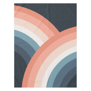 Colorful double retro style rainbow tablecloth