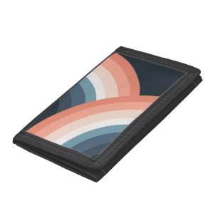 Colorful double retro style rainbow trifold wallet
