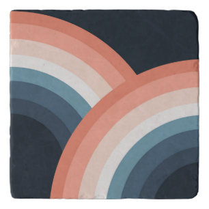 Colorful double retro style rainbow trivet