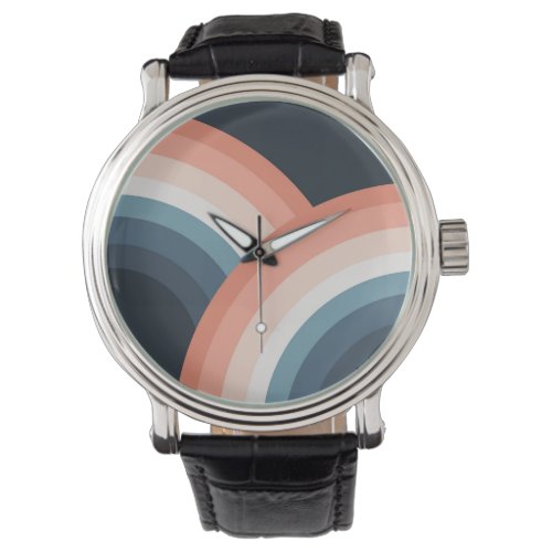 Colorful double retro style rainbow watch