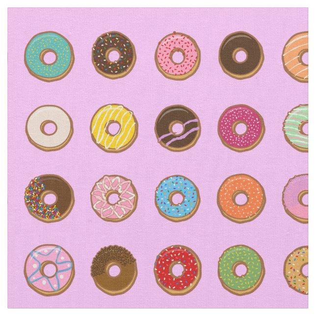 Colorful Doughnuts Fabric (Close Up)
