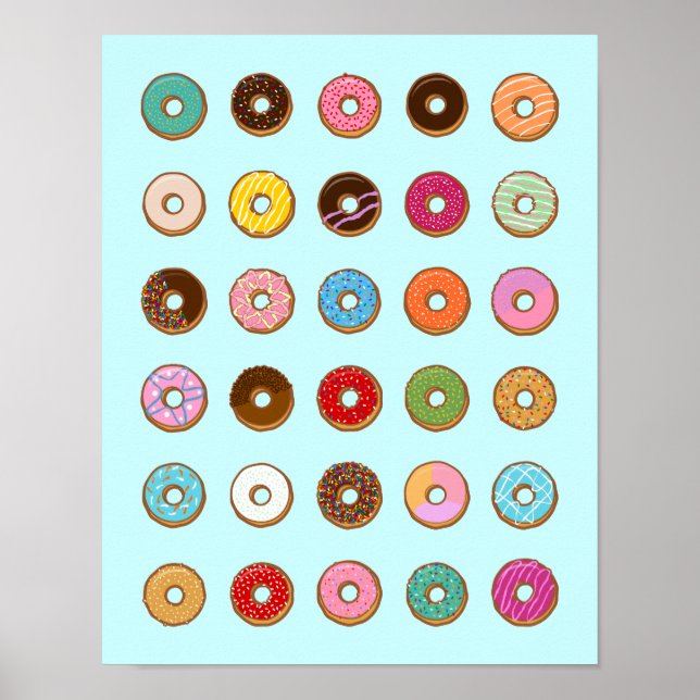 Colorful Doughnuts Poster (Front)