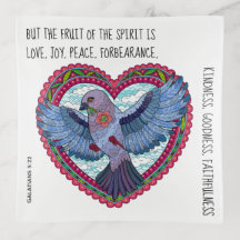 Colorful Dove w Verse about peace (Galatians 5:22)