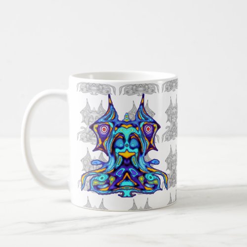 Colorful dragon bird on the throne v11 coffee mug