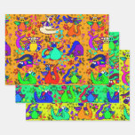 Colorful Dragon Cartoon Gift Wrap Set