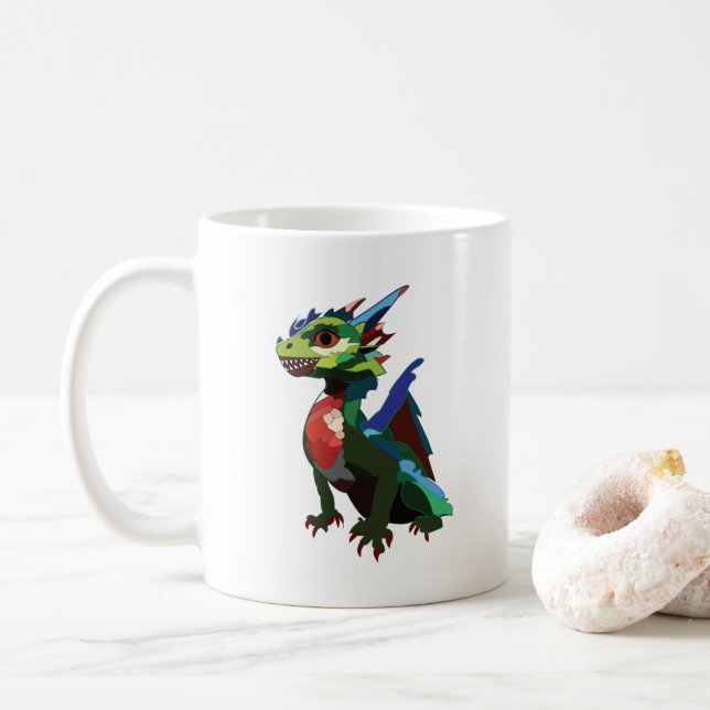 Colorful Dragon  Coffee Mug (With Donut)