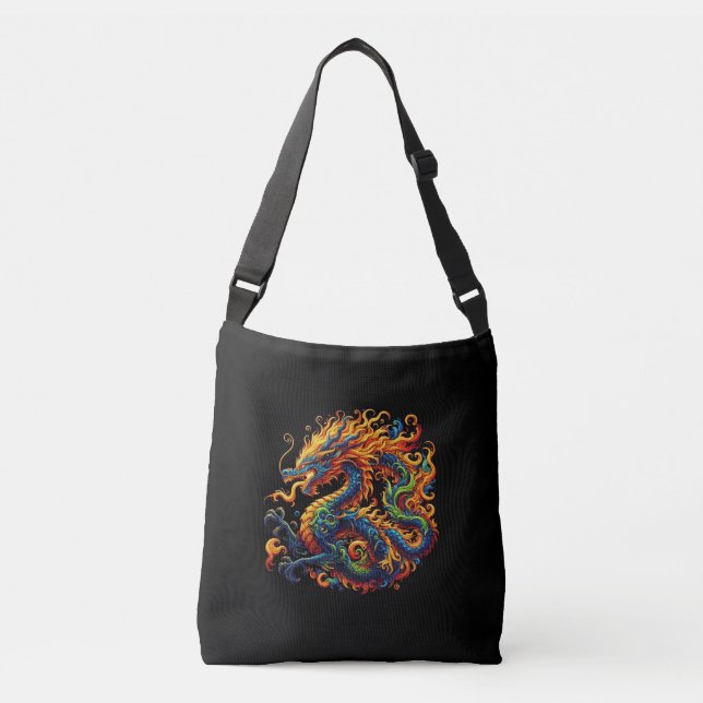 Colorful Dragon Crossbody Bag (Front)