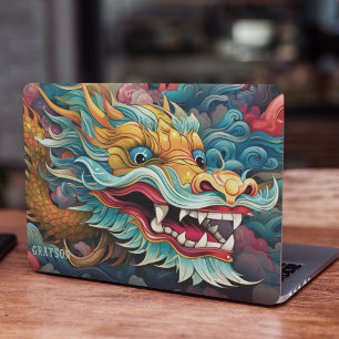 Colorful Dragon Custom Name HP Laptop Skin