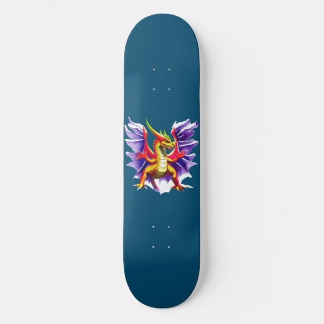 Colorful Dragon Fantasy Skateboard (Front)