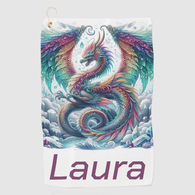 Colorful Dragon Golf Towel (Front)