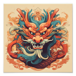 Colorful Dragon head Photo Print