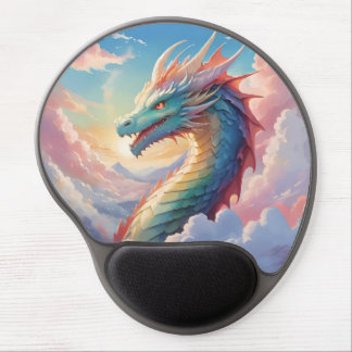 Colorful dragon in the sky gel mouse pad