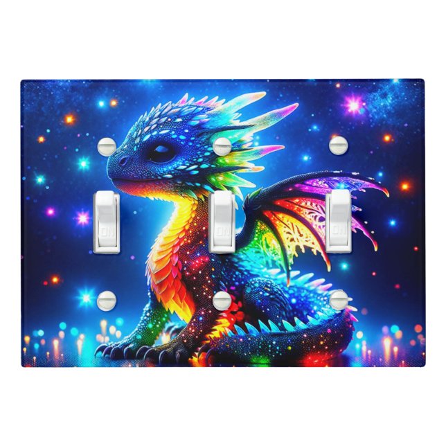 Colorful Dragon Light Switch Cover (In Situ)
