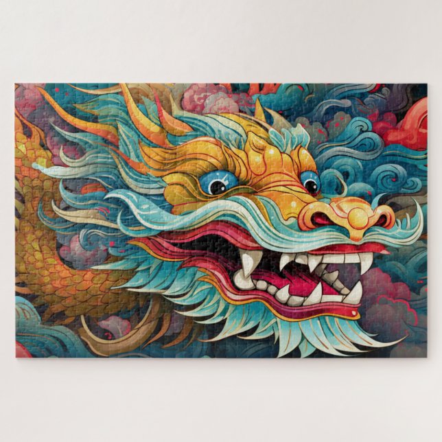 Colorful Dragon Modern Jigsaw Puzzle (Horizontal)