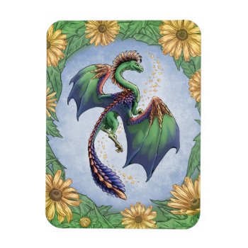 Colorful Dragon Of Summer Nature Fantasy Art Magnet by critterwings at Zazzle