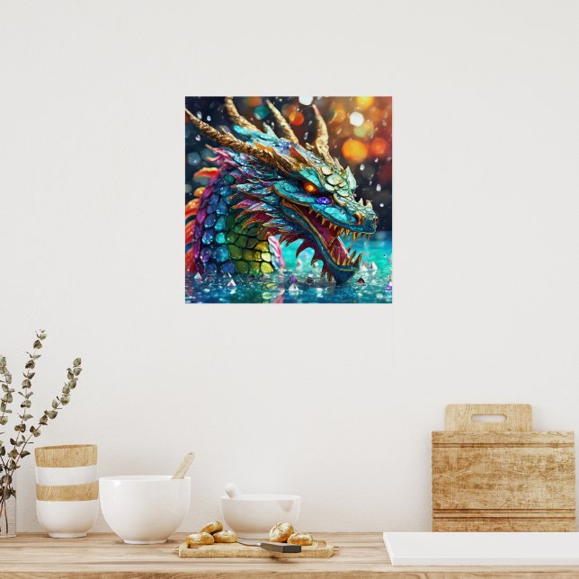 Colorful Dragon Poster Print (Kitchen)