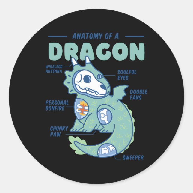 Colorful Dragon Realistic Dragon Classic Round Sticker (Front)
